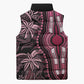 Polynesia Mixed African Dashiki Sleeveless Puffer Jacket Afro-pacific Culture - Pink