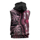 Polynesia Mixed African Dashiki Sleeveless Zip Hoodie Afro-pacific Culture - Pink - African Pride