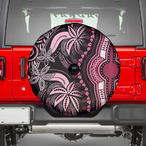 Polynesia Mixed African Dashiki Spare Tire Cover Afro-pacific Culture - Pink