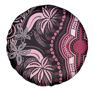 Polynesia Mixed African Dashiki Spare Tire Cover Afro-pacific Culture - Pink