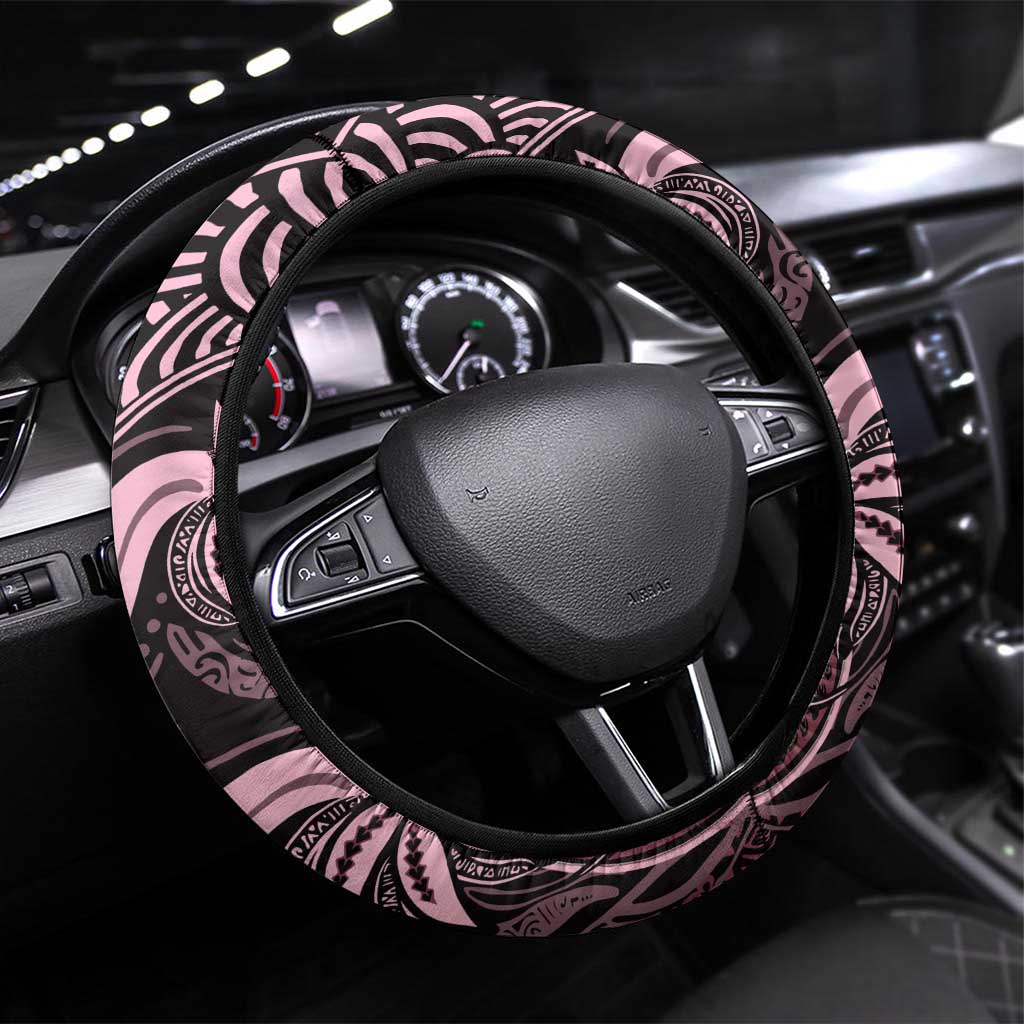 Polynesia Mixed African Dashiki Steering Wheel Cover Afro-pacific Culture - Pink