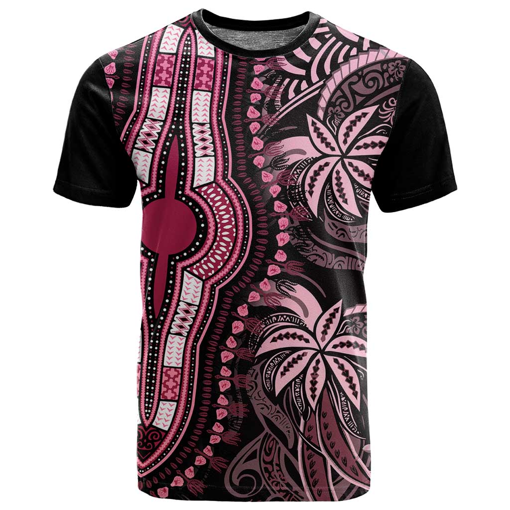 Polynesia Mixed African Dashiki T shirt Afro-pacific Culture - Pink