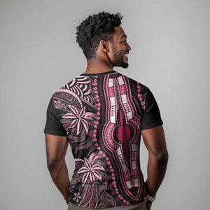 Polynesia Mixed African Dashiki T shirt Afro-pacific Culture - Pink