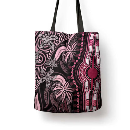 Polynesia Mixed African Dashiki Tote Bag Afro-pacific Culture - Pink