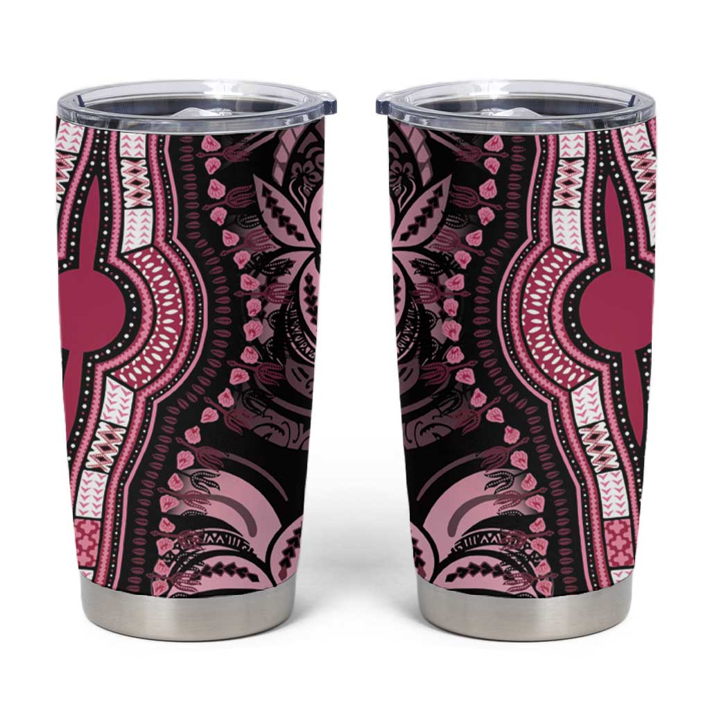 Polynesia Mixed African Dashiki Tumbler Cup Afro-pacific Culture - Pink