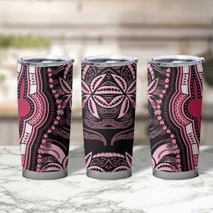 Polynesia Mixed African Dashiki Tumbler Cup Afro-pacific Culture - Pink