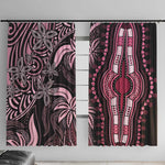Polynesia Mixed African Dashiki Window Curtain Afro-pacific Culture - Pink