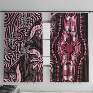 Polynesia Mixed African Dashiki Window Curtain Afro-pacific Culture - Pink