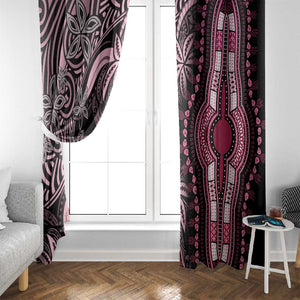 Polynesia Mixed African Dashiki Window Curtain Afro-pacific Culture - Pink