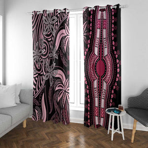 Polynesia Mixed African Dashiki Window Curtain Afro-pacific Culture - Pink