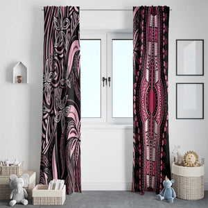 Polynesia Mixed African Dashiki Window Curtain Afro-pacific Culture - Pink