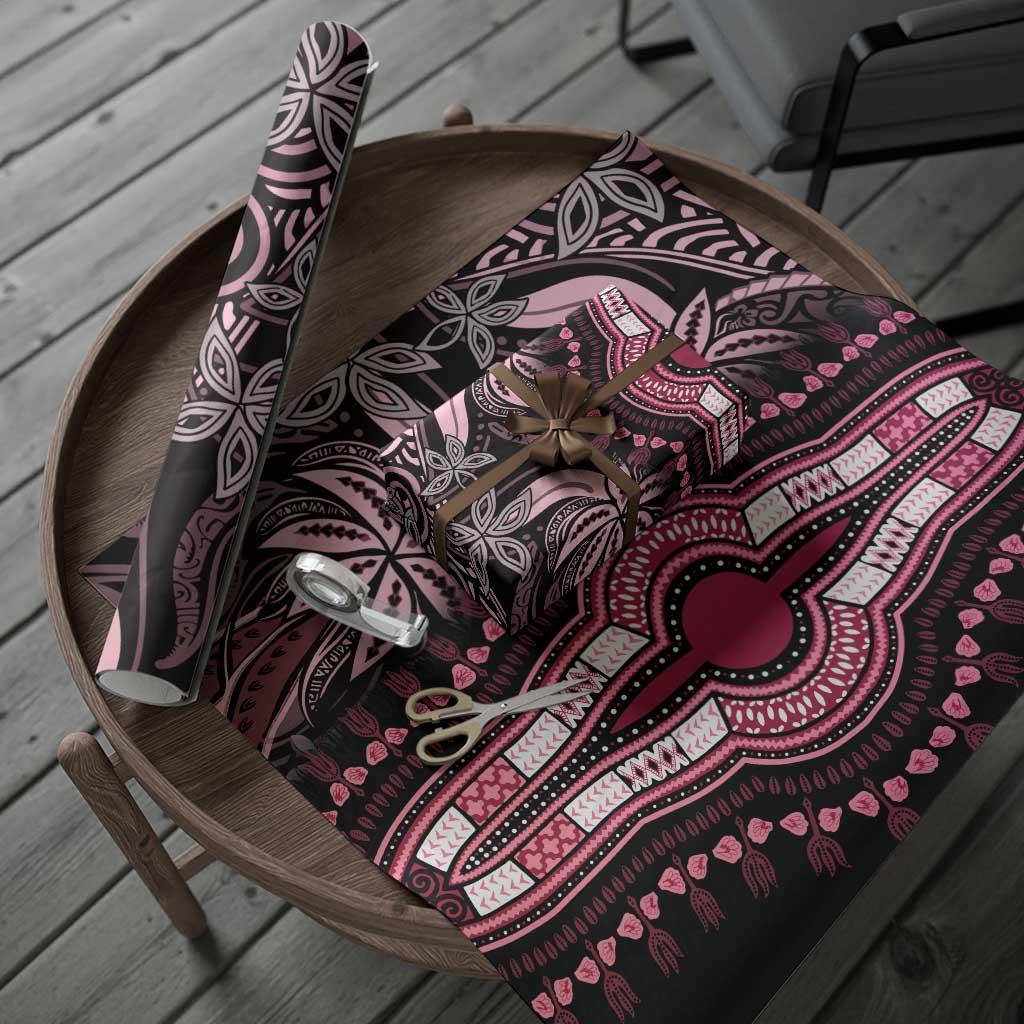 Polynesia Mixed African Dashiki Wrapping Paper Afro-pacific Culture - Pink - African Pride