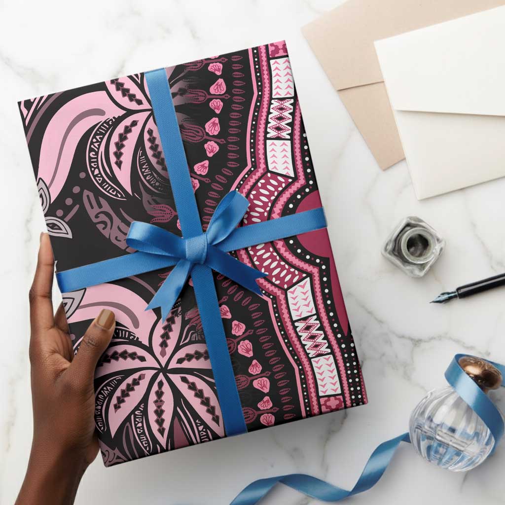 Polynesia Mixed African Dashiki Wrapping Paper Afro-pacific Culture - Pink - African Pride