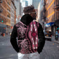 Polynesia Mixed African Dashiki Zip Hoodie Afro-pacific Culture - Pink