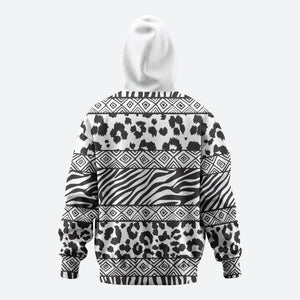 Nigeria Traditional Coral Bead Attire Hoodie African Tribal Element Wild Animal Skins