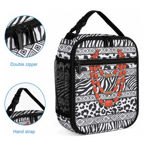Nigeria Traditional Coral Bead Attire Lunch Bag African Tribal Element Wild Animal Skins