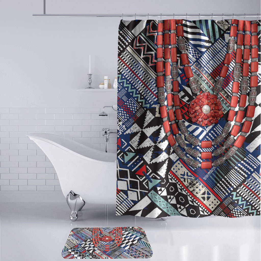 Nigeria Traditional Coral Bead Attire Bathroom Set Tribal African Style