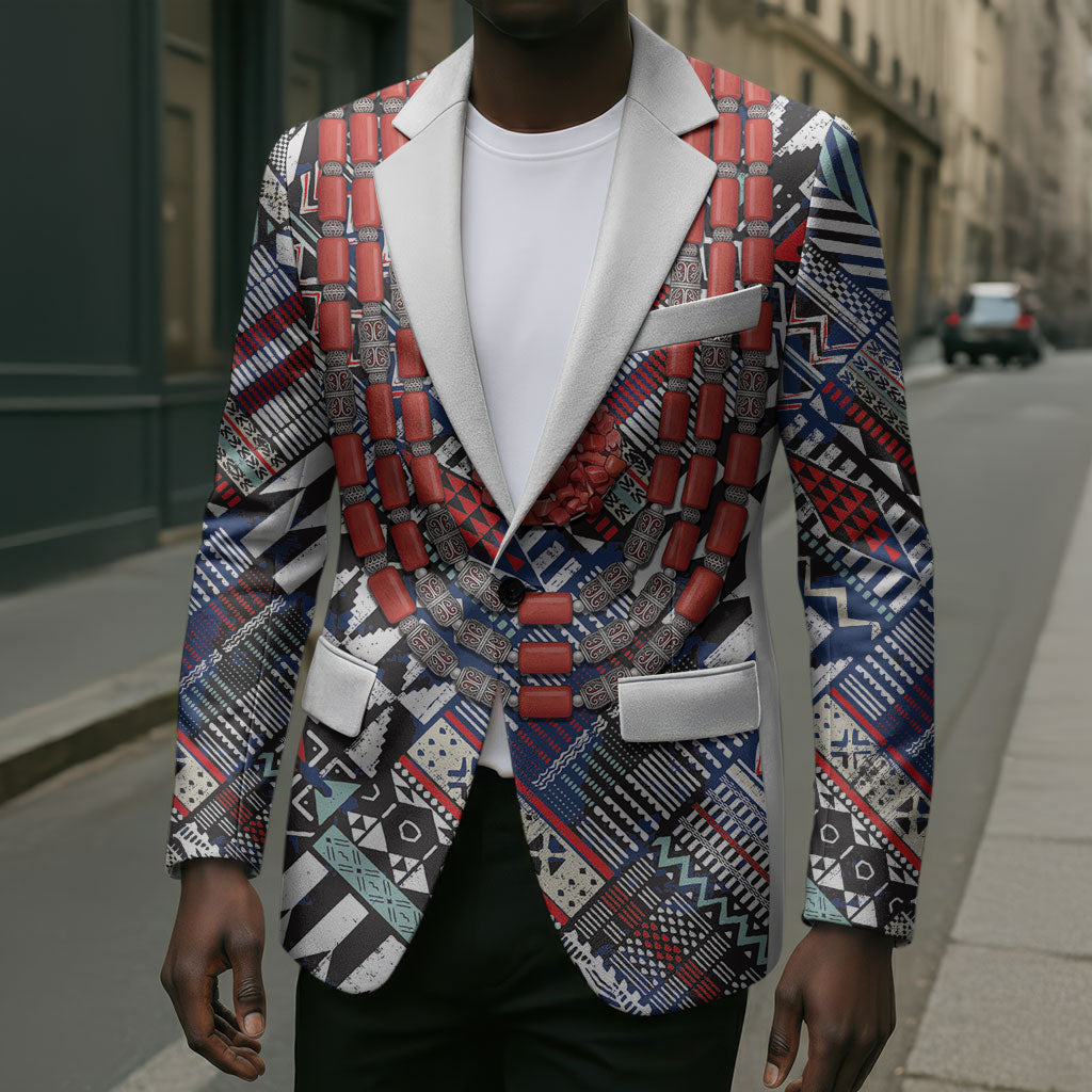 Nigeria Traditional Coral Bead Attire Blazer Tribal African Style