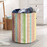 Nigerian Aso Oke African Ethnic Stripes Laundry Basket