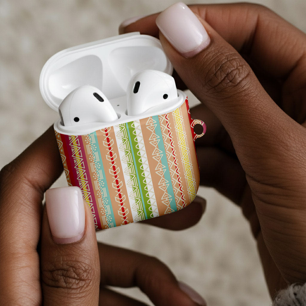 Nigerian Aso Oke African Ethnic Stripes AirPods Case