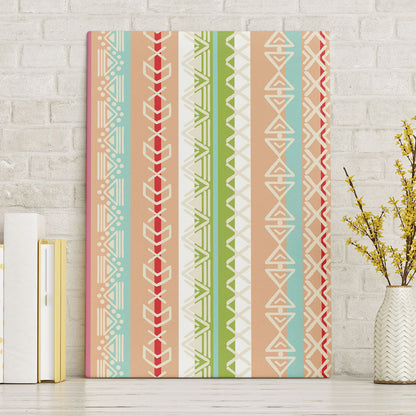 Nigerian Aso Oke African Ethnic Stripes Canvas Wall Art