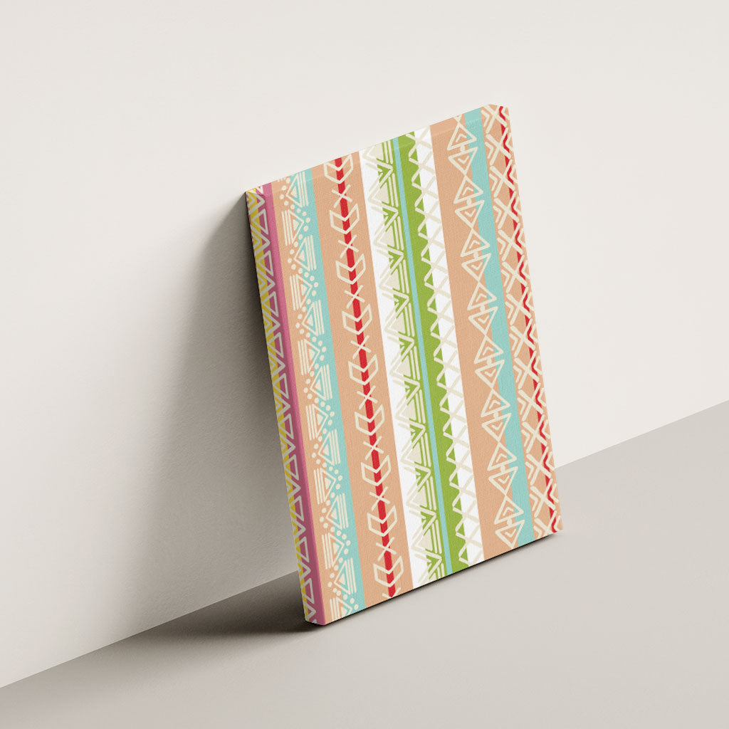 Nigerian Aso Oke African Ethnic Stripes Canvas Wall Art