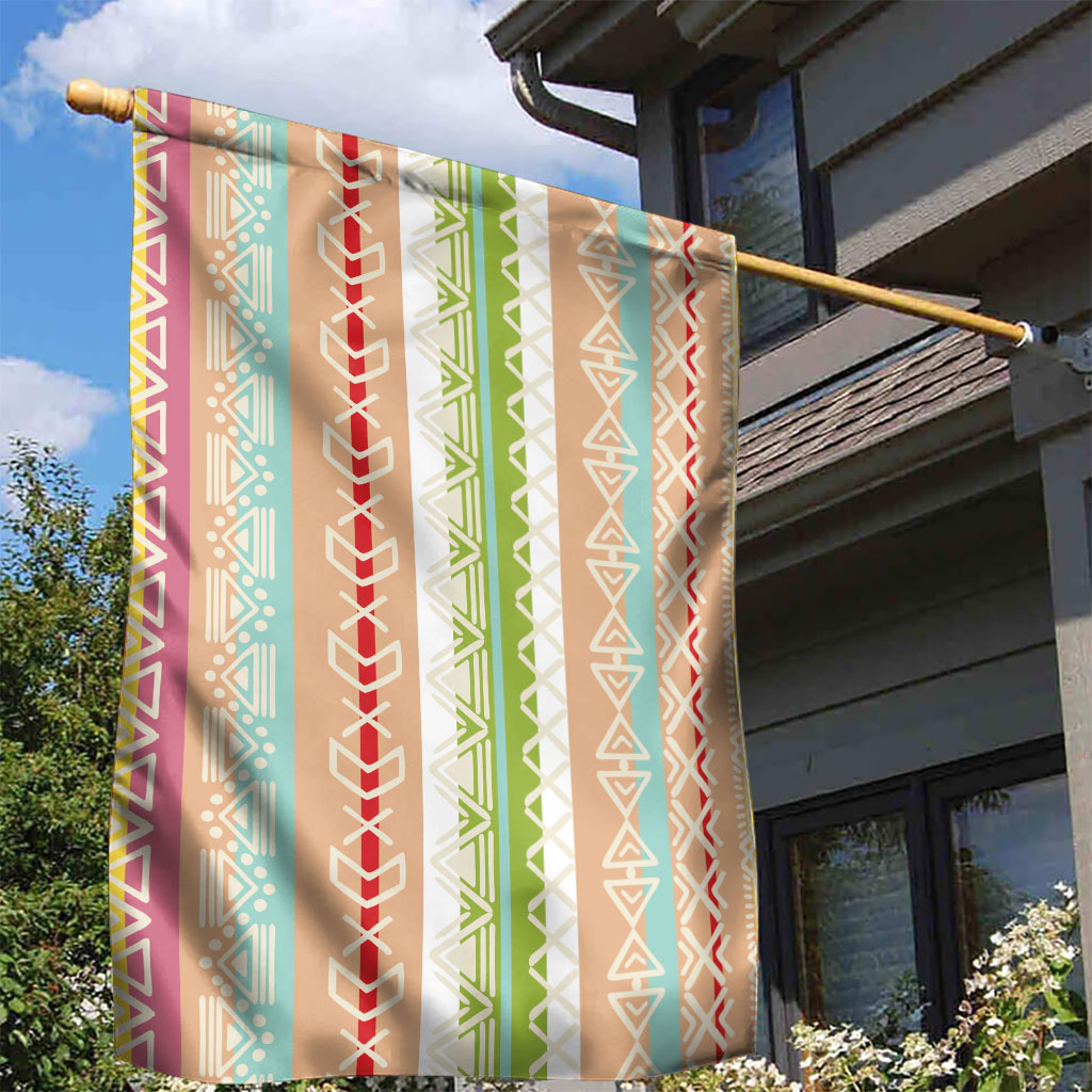 Nigerian Aso Oke African Ethnic Stripes Garden Flag