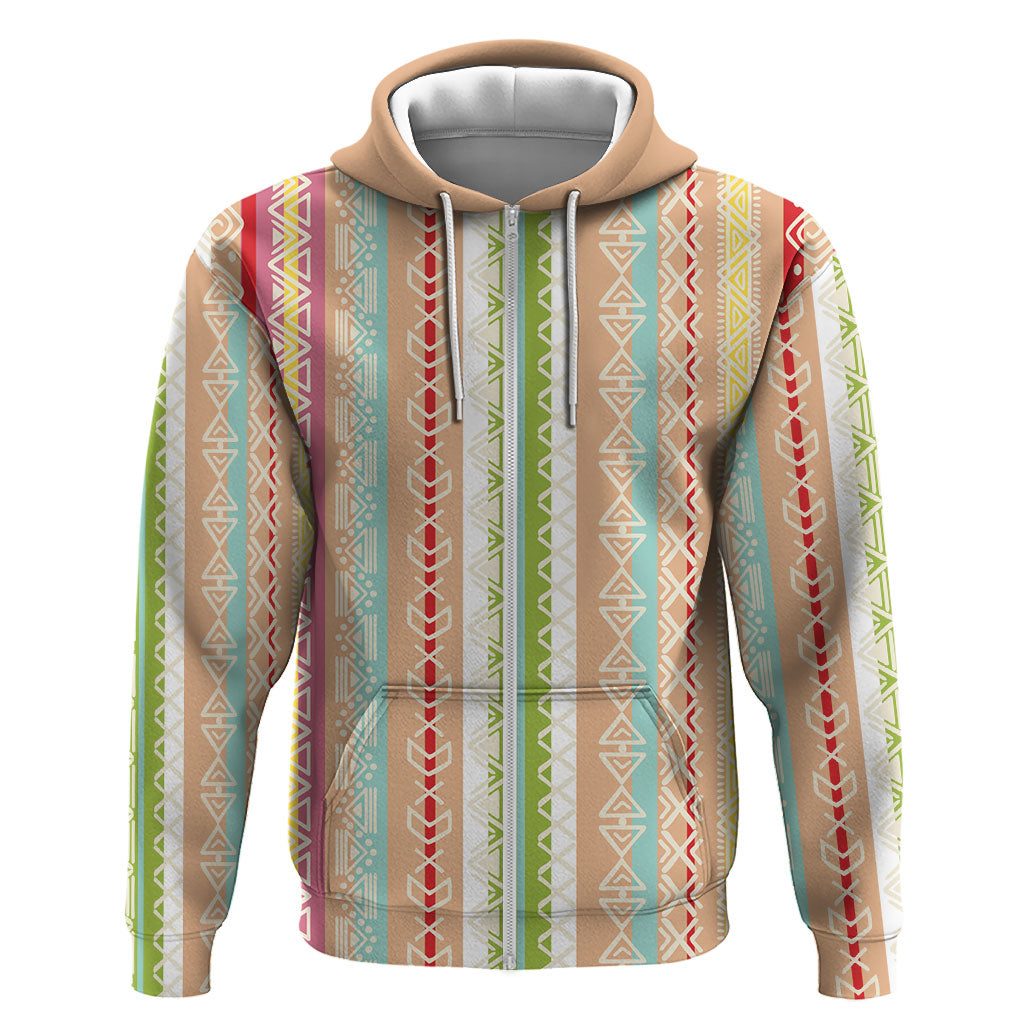 Nigerian Aso Oke African Ethnic Stripes Hoodie
