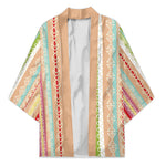 Nigerian Aso Oke African Ethnic Stripes Kimono