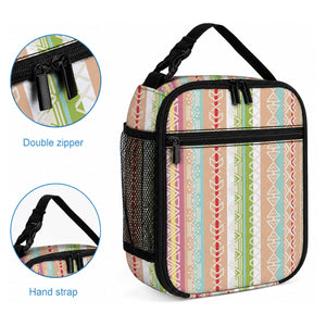 Nigerian Aso Oke African Ethnic Stripes Lunch Bag