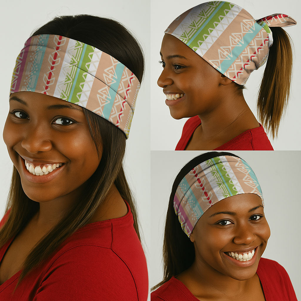 Nigerian Aso Oke African Ethnic Stripes Neck Gaiter