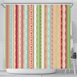 Nigerian Aso Oke African Ethnic Stripes Shower Curtain