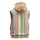 Nigerian Aso Oke African Ethnic Stripes Sleeveless Zip Hoodie