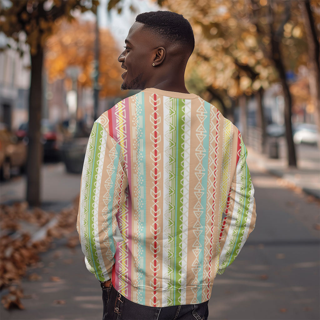 Nigerian Aso Oke African Ethnic Stripes Sweatshirt