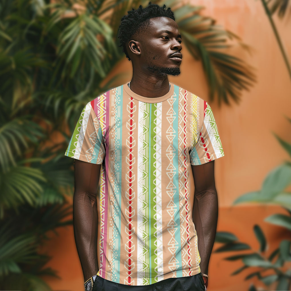 Nigerian Aso Oke African Ethnic Stripes T shirt