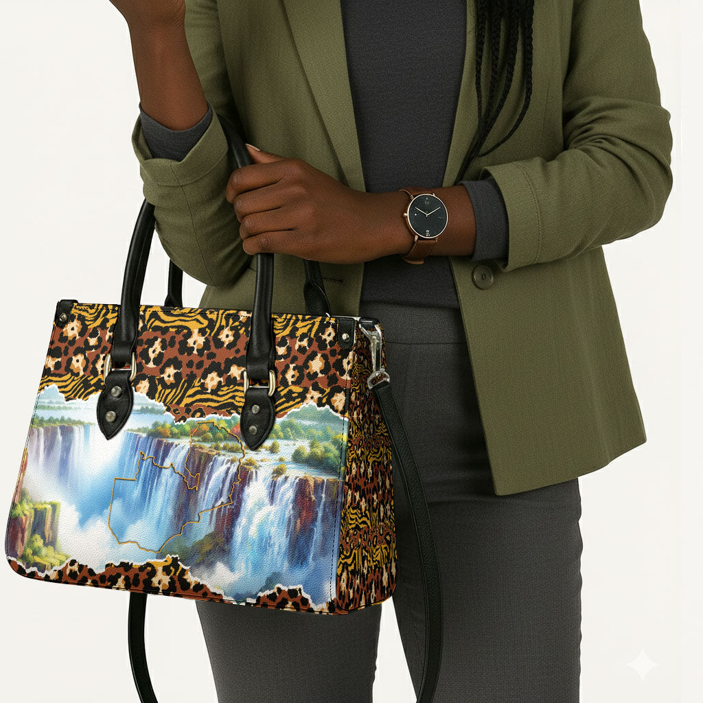 Zambian Heritage Independence 1964 Leather Bag Traditional African Seamless Pattern