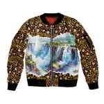 Zambian Heritage Independence 1964 Sleeve Zip Bomber Jacket Traditional African Seamless Pattern