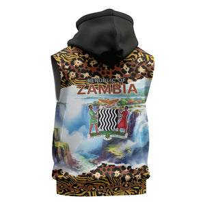 Zambian Heritage Independence 1964 Sleeveless Hoodie Traditional African Seamless Pattern