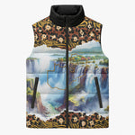 Zambian Heritage Independence 1964 Sleeveless Puffer Jacket Traditional African Seamless Pattern