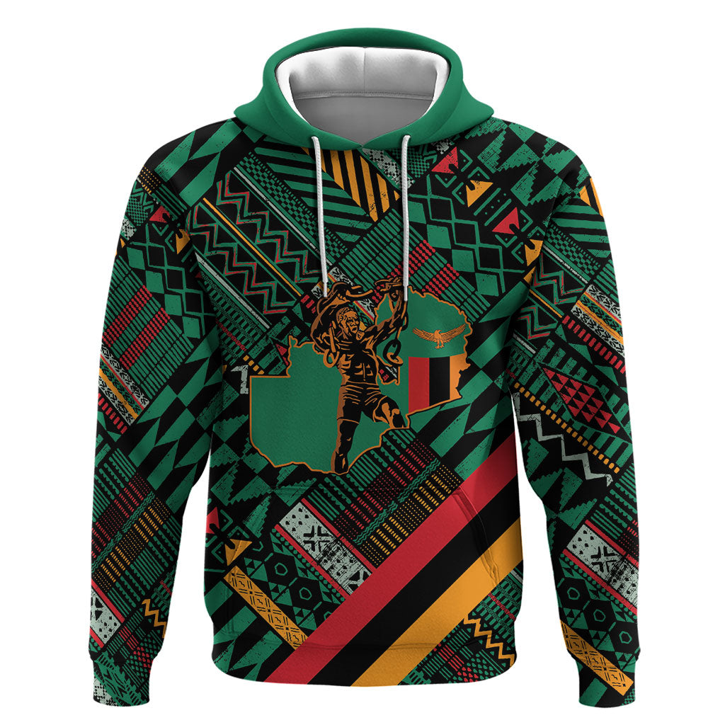 Zambia Victoria Falls Hoodie Indigenous Wild Animal Skins Tribal Patchwork