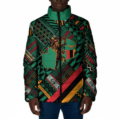 Zambia Victoria Falls Padded Jacket Indigenous Wild Animal Skins Tribal Patchwork