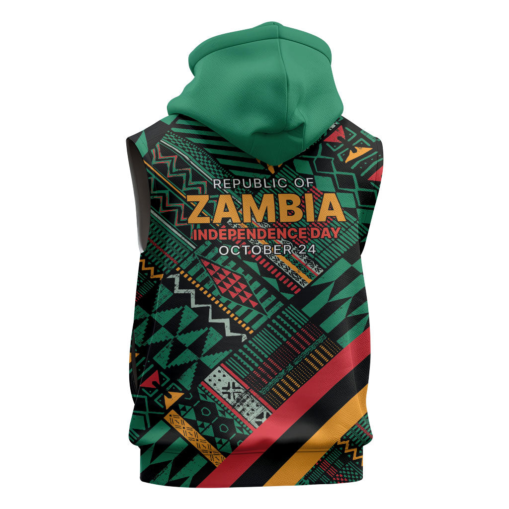 Zambia Victoria Falls Sleeveless Hoodie Indigenous Wild Animal Skins Tribal Patchwork