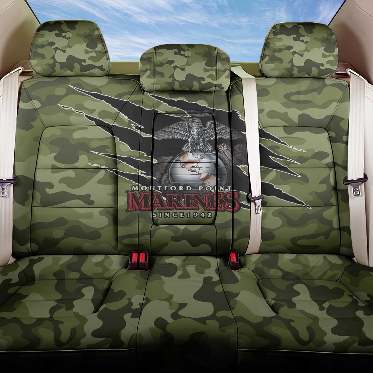Montford Point Marines Back Car Seat Cover African American Breaking Barriers 1942