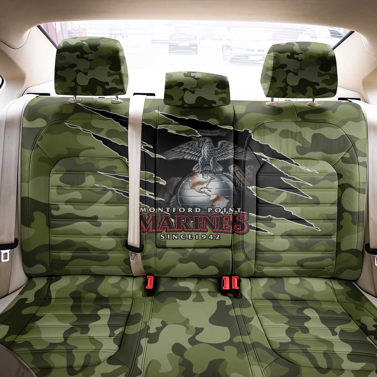 Montford Point Marines Back Car Seat Cover African American Breaking Barriers 1942