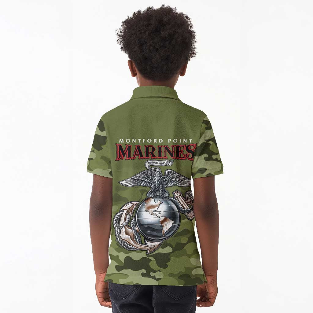 Montford Point Marines Kid Polo Shirt African American Breaking Barriers 1942