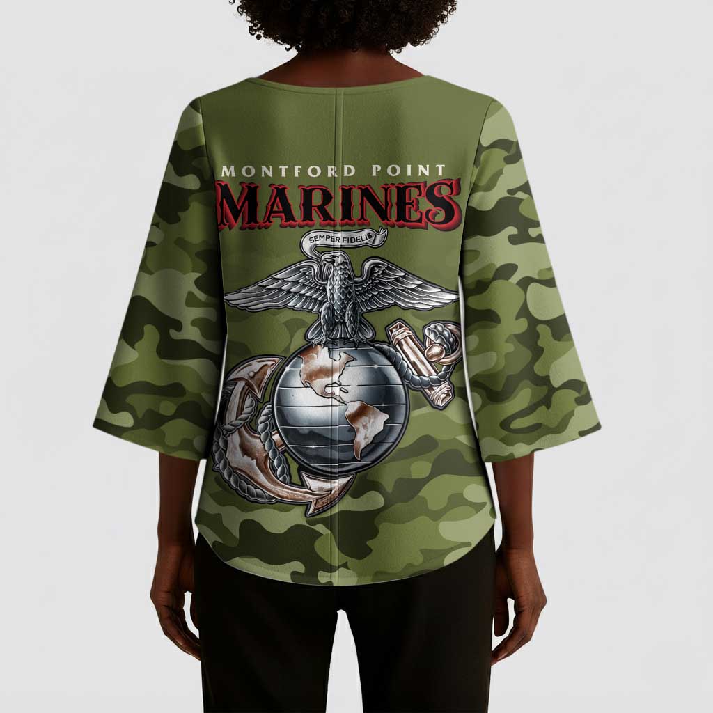 Montford Point Marines Kimono Sleeve Blouse African American Breaking Barriers 1942