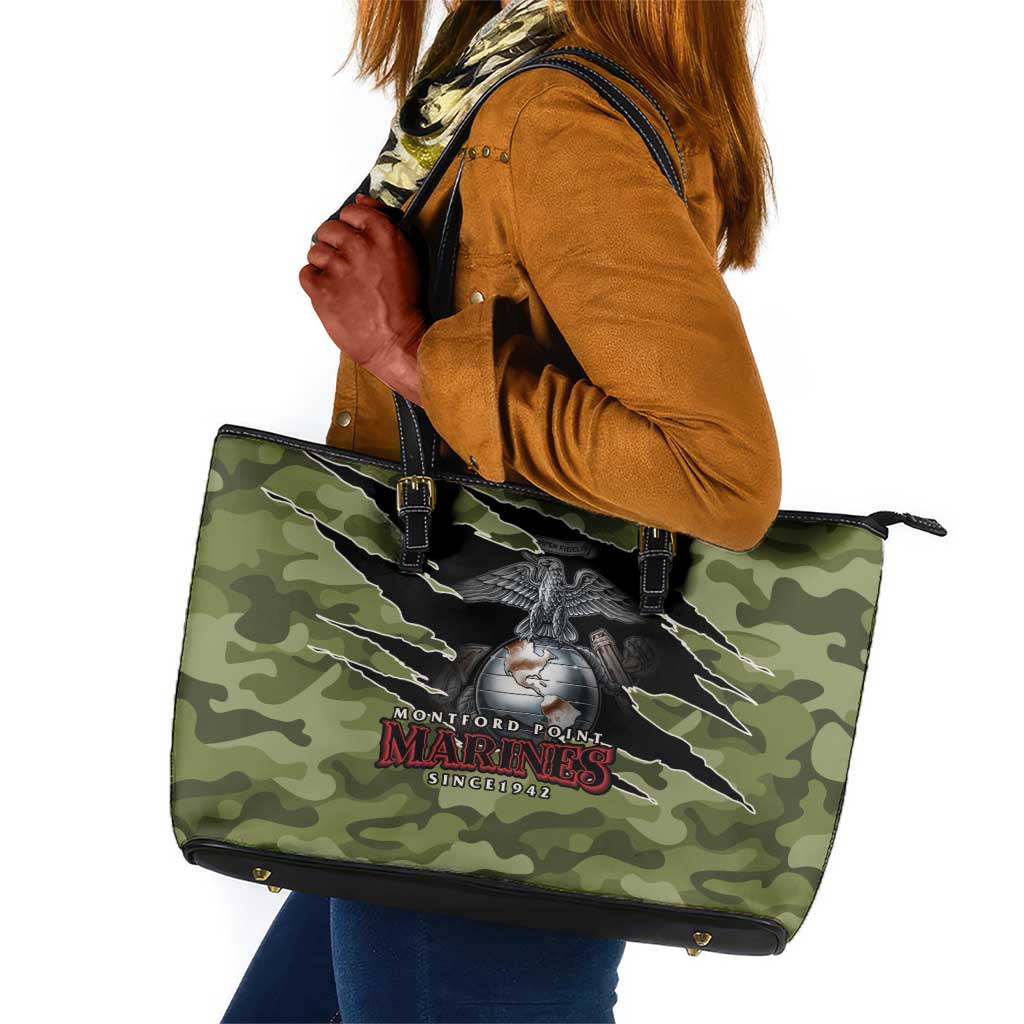 Montford Point Marines Leather Tote Bag African American Breaking Barriers 1942