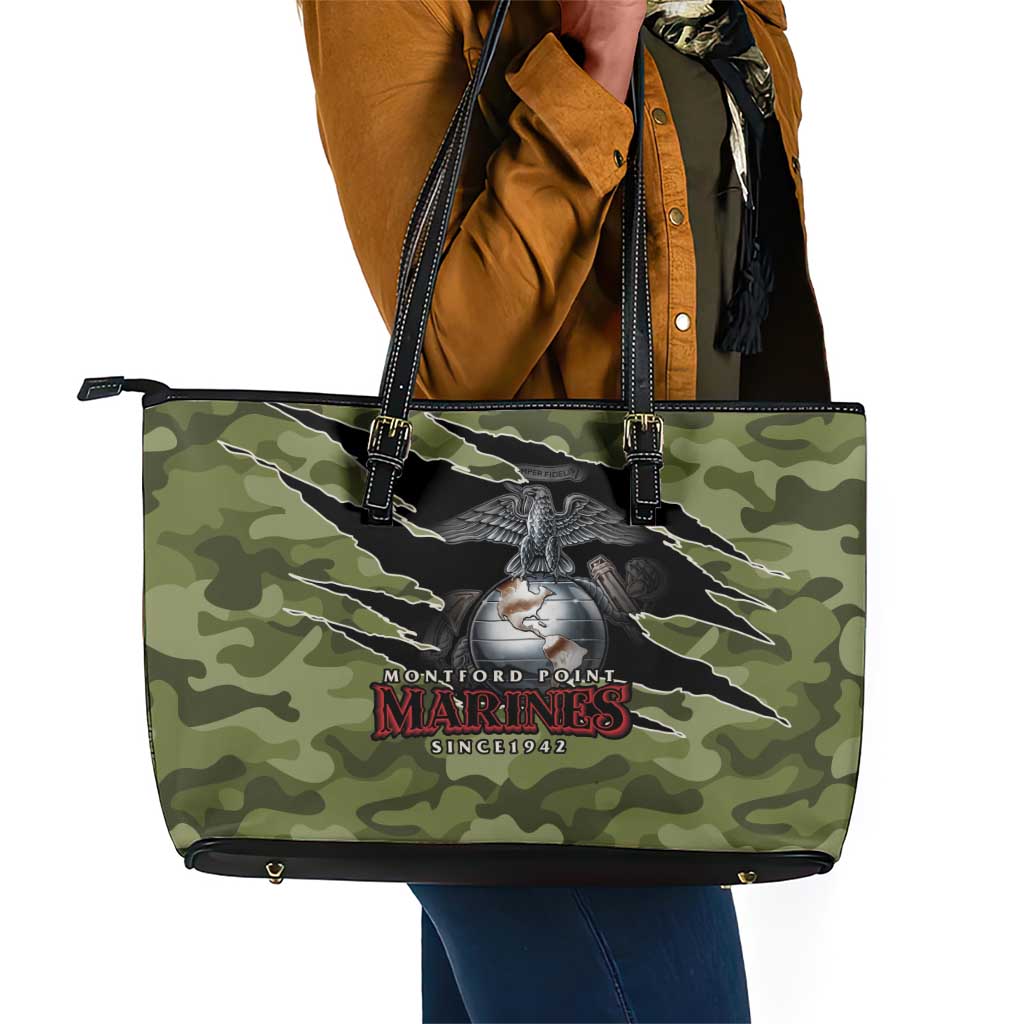 Montford Point Marines Leather Tote Bag African American Breaking Barriers 1942