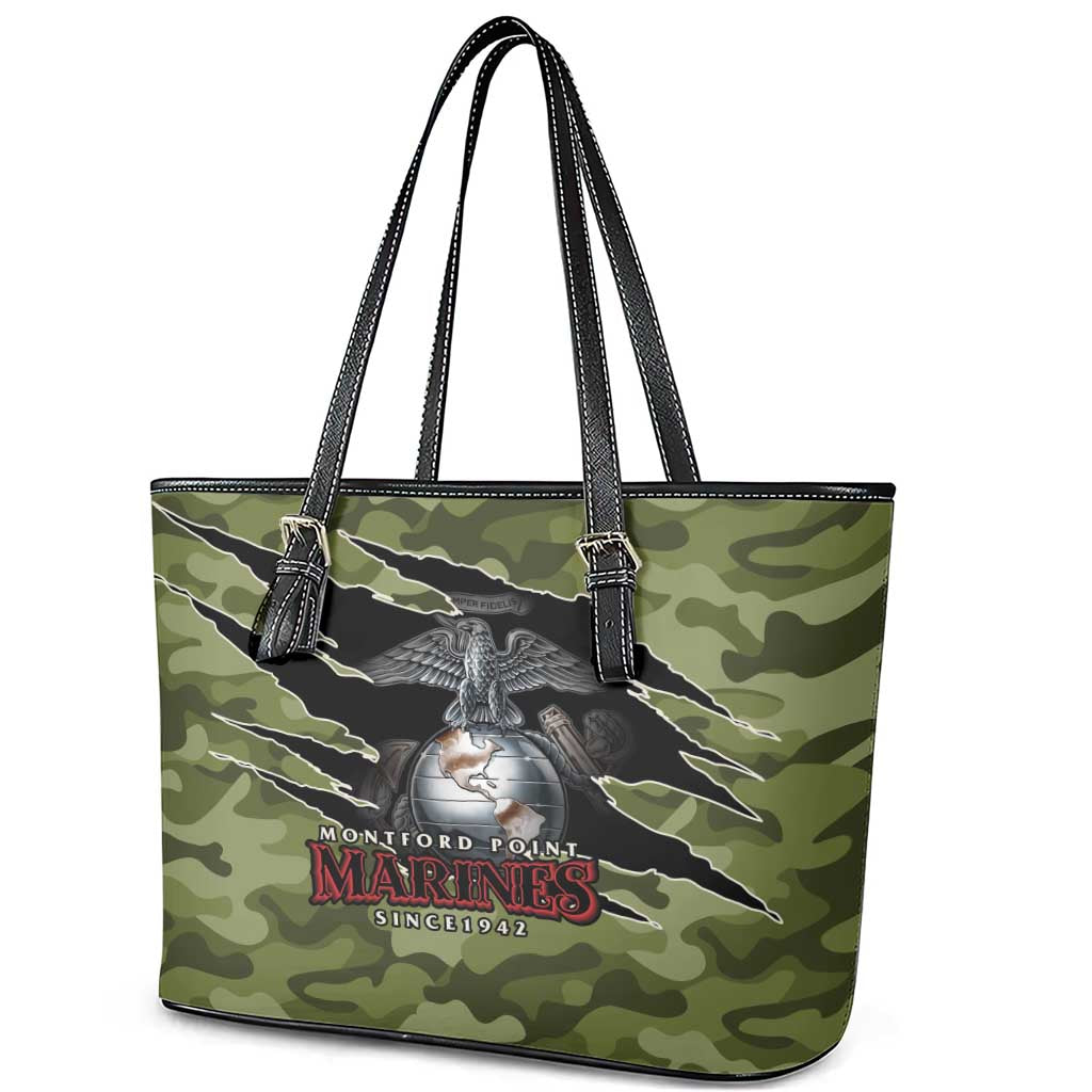 Montford Point Marines Leather Tote Bag African American Breaking Barriers 1942