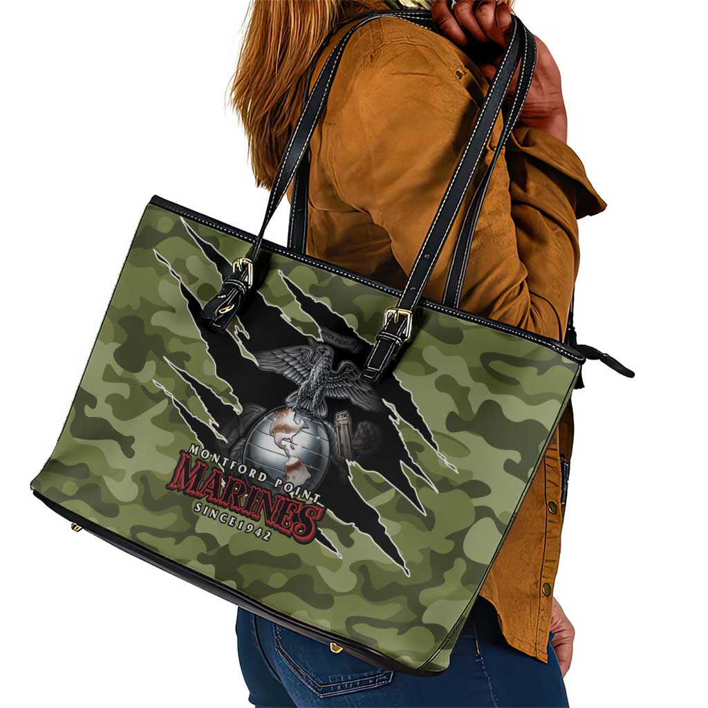 Montford Point Marines Leather Tote Bag African American Breaking Barriers 1942